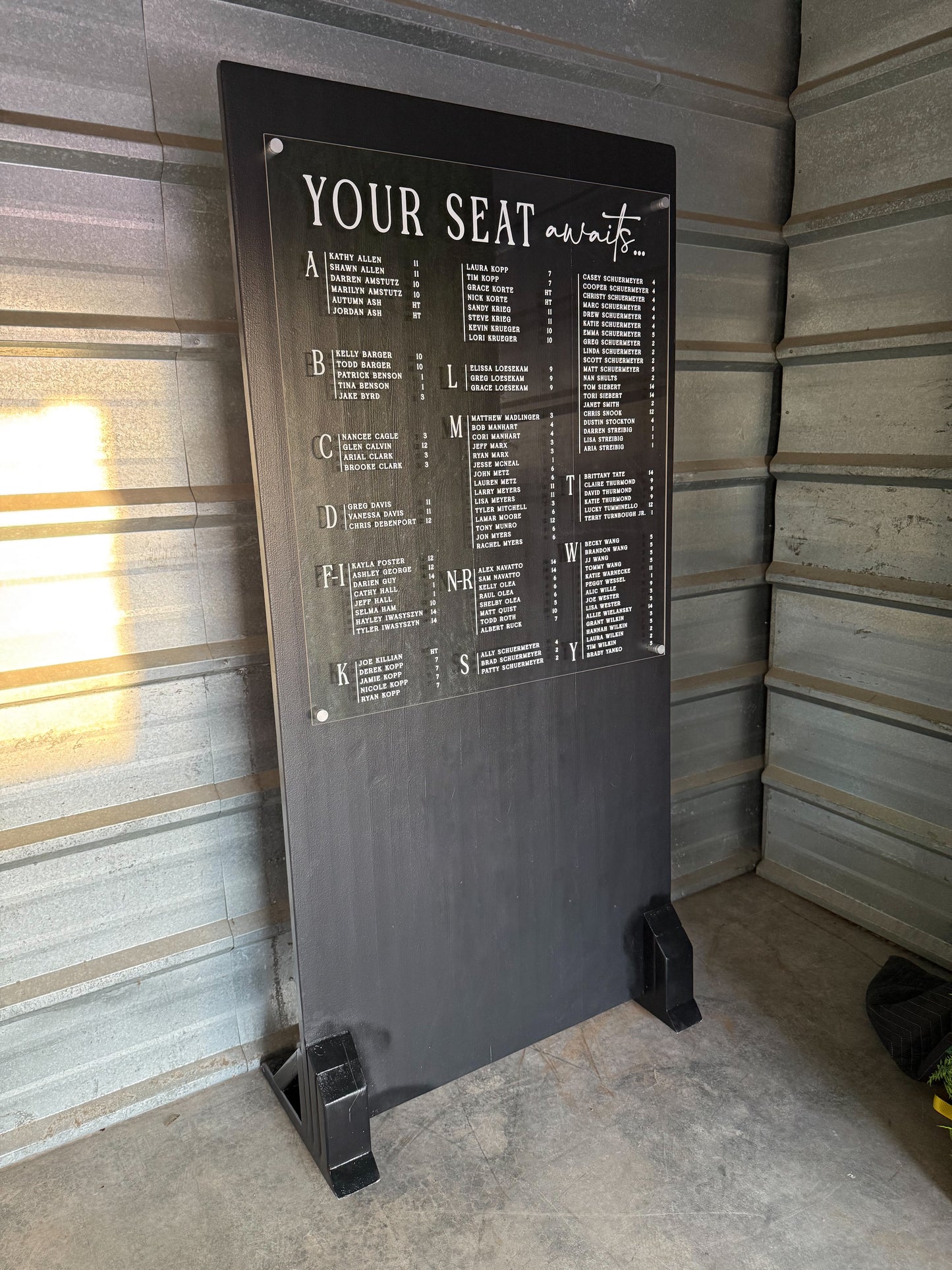 6’x3’ Custom Wedding Seating Chart