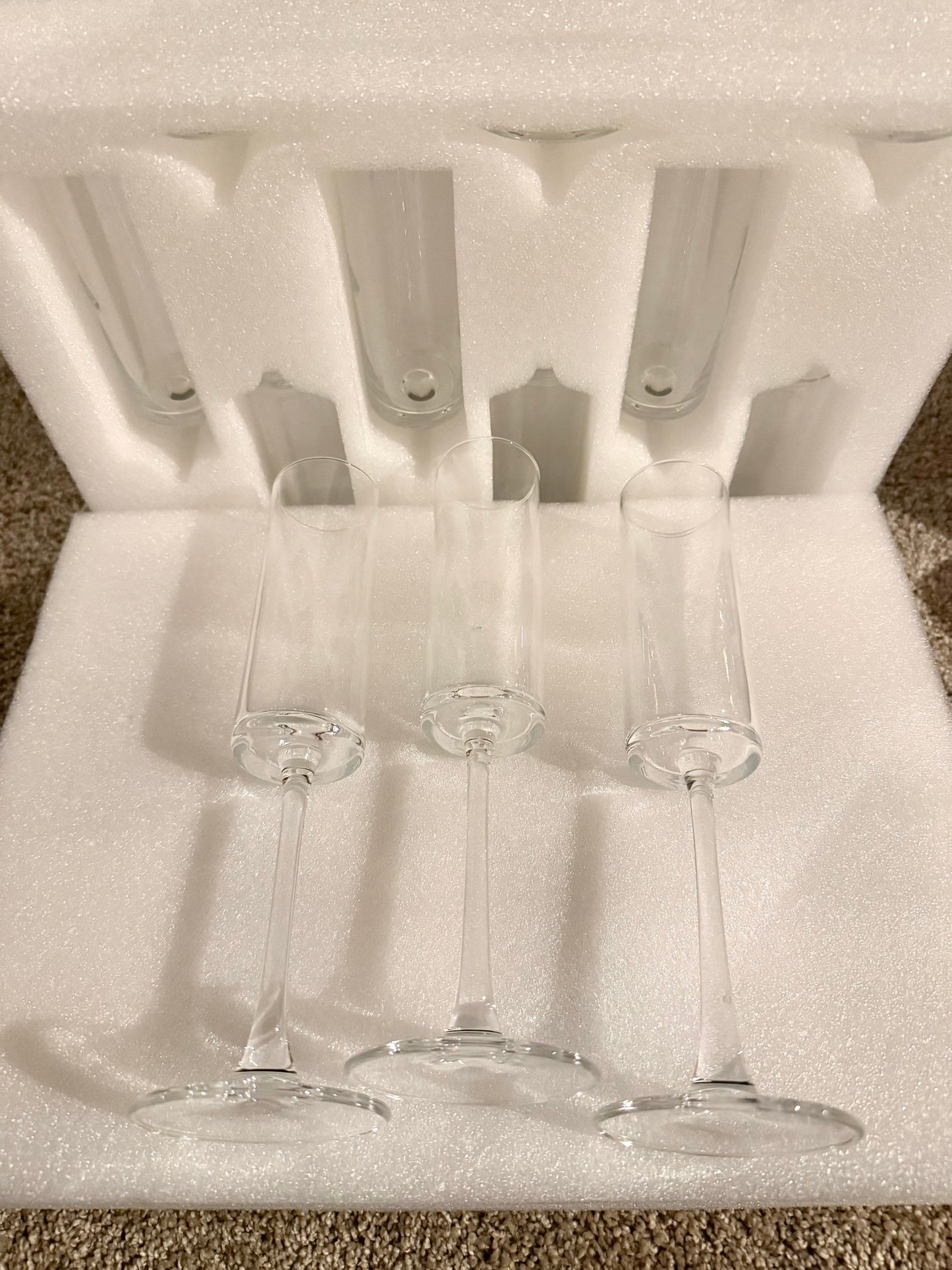 Cylinder Glass Champagne Flutes