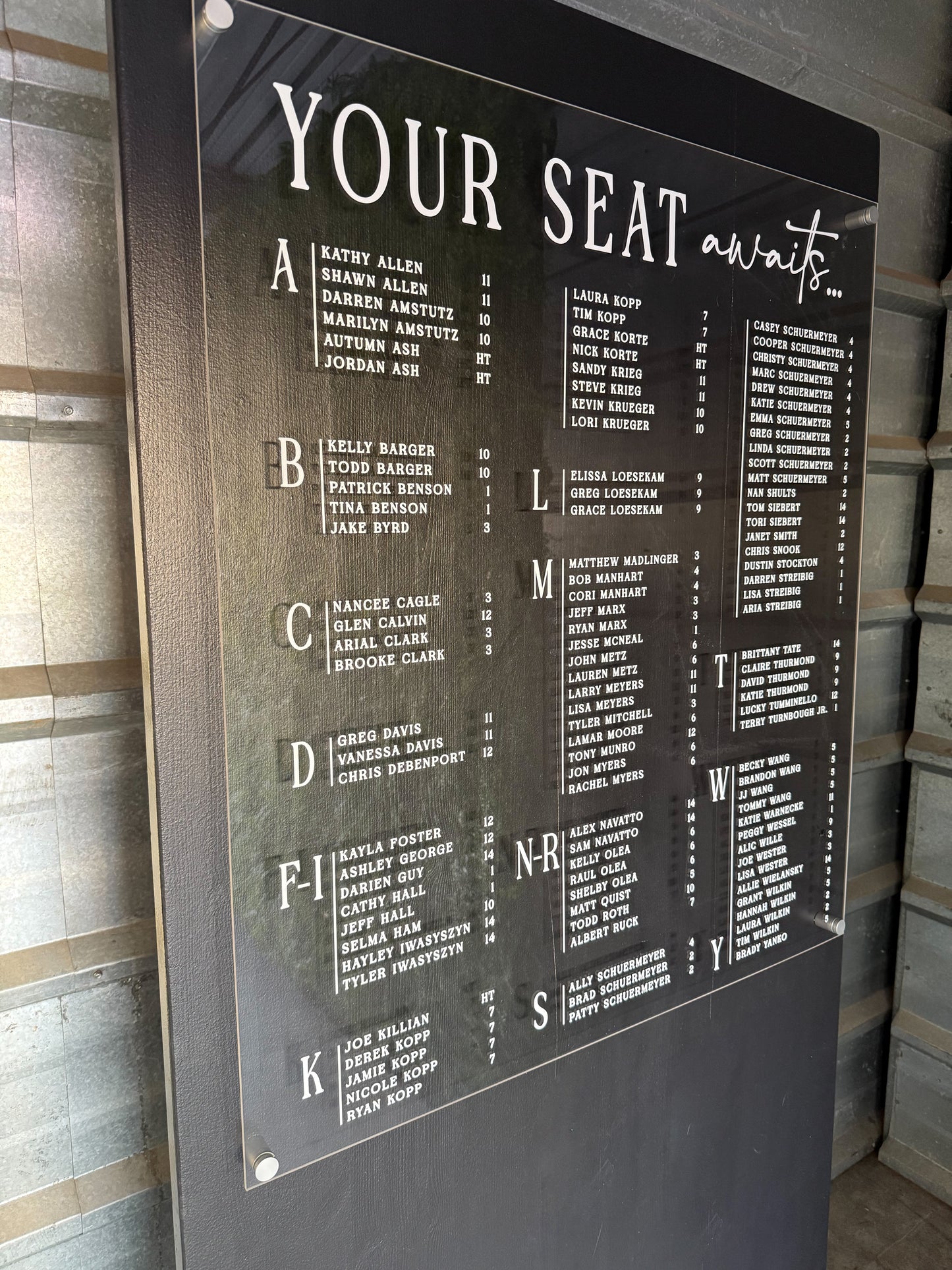 6’x3’ Custom Wedding Seating Chart